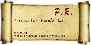 Preiszler Renáta névjegykártya